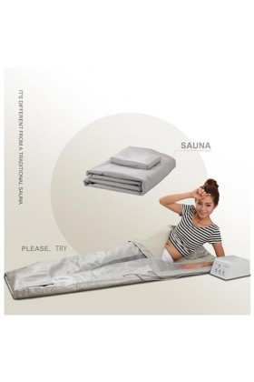 Couverture de sauna portable Couverture de sauna infrarouge for détox avec 3 zones, contrôleur de sudation, lit de sauna, cha