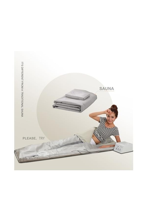 Couverture de sauna portable Couverture de sauna infrarouge for détox avec 3 zones, contrôleur de sudation, lit de sauna, cha