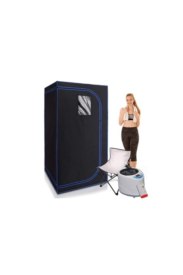 Couverture de sauna portable Sauna à vapeur Portable avec chaise pliante incluse, chauffa complet du corps 2000W 4,2l cabine 