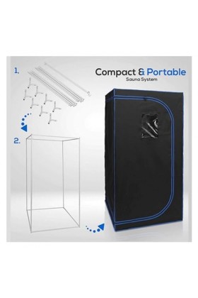 Couverture de sauna portable Sauna à vapeur Portable avec chaise pliante incluse, chauffa complet du corps 2000W 4,2l cabine 