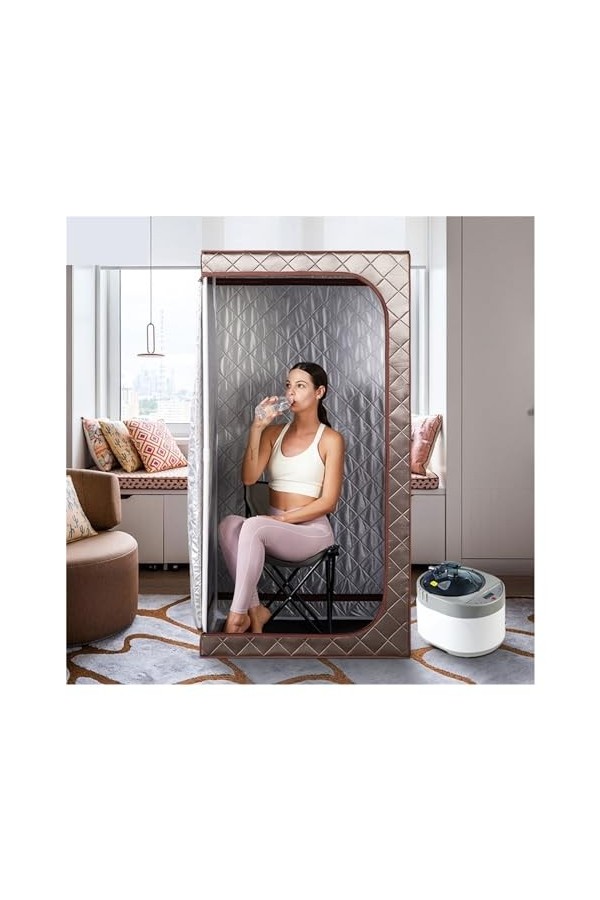 Couverture de sauna portable Ensemble de sauna à vapeur for tout le corps, grand pot à vapeur de 4 L, spa for une personne, a