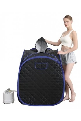 Couverture de sauna infrarouge Kit de sauna portable for une personne, tente de chapeau de spa for tout le corps à la maison,