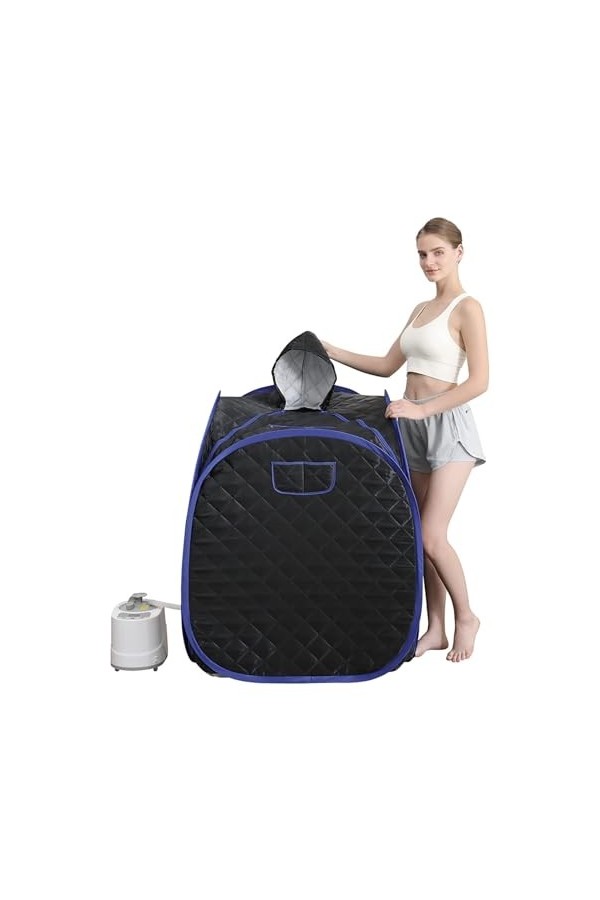Couverture de sauna infrarouge Kit de sauna portable for une personne, tente de chapeau de spa for tout le corps à la maison,