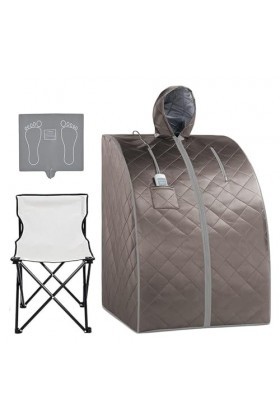 Couverture de sauna portable Sauna infrarou personnel for la maison, tente de spa de sauna portable avec chapeau, coussin de 