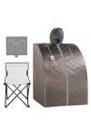 Couverture de sauna portable Sauna infrarou personnel for la maison, tente de spa de sauna portable avec chapeau, coussin de 