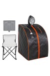Couverture de sauna portable Sauna infrarou personnel for la maison, tente de spa de sauna portable avec chapeau, coussin de 
