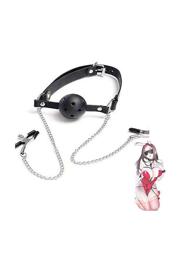 Jouet de boule de bouche en silicone pour femmes avec pinces pour débutants