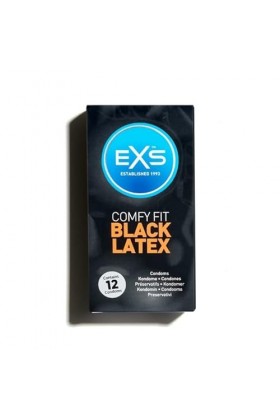EXS | Préservatifs en Latex Noirs | Améliorez votre Vie Sexuelle Avec du Latex Coloré | Végan | Lot de 12