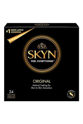 SKYN Skynfeel Lot de 24 préservatifs originaux sans latex pour homme, très doux au toucher, largeur 53 mm