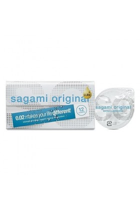 Sagami Original 0.02 Extra Lubrifié | Super Mince | Super Strong | Préservatifs PU sans latex lot de 12 