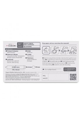 Sagami Original 0.02 Extra Lubrifié | Super Mince | Super Strong | Préservatifs PU sans latex lot de 12 