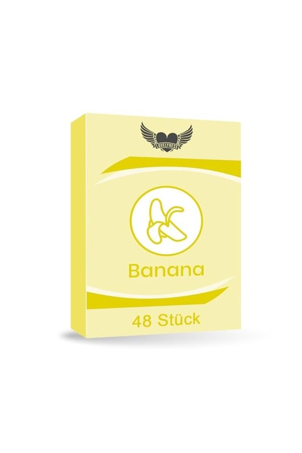 Préservatifs au goût de banane 52mm - 48 pièces Feeling real Film glissant pour rapports anaux extra fins extra humides par L