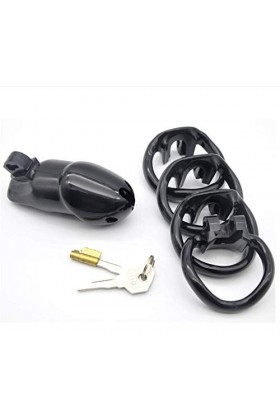 16HAO Dispositif pour Homme avec Cage de Protection en résine Naturelle Noire Longue 4 spécifications -45