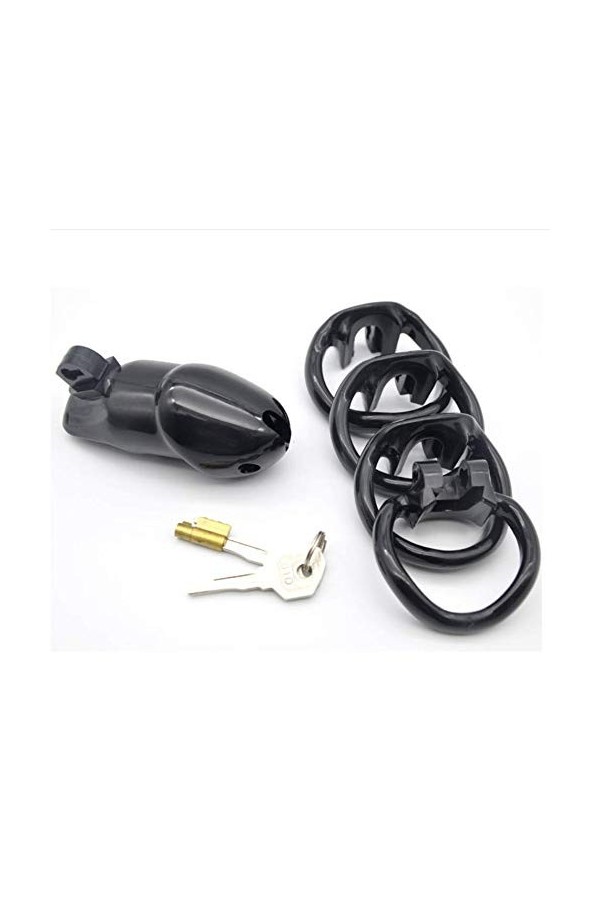 16HAO Dispositif pour Homme avec Cage de Protection en résine Naturelle Noire Longue 4 spécifications -45