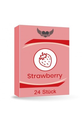 Préservatifs aromatisés à la fraise 52 mm - 24 pièces Feeling real Extra mince Extra humide Film lubrifiant pour les relation