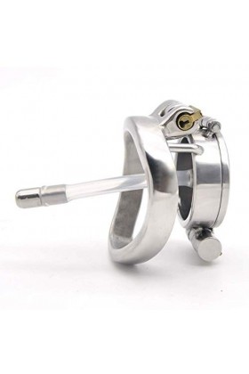 SEX-GONGZHU Double Serrure cachée + Cage à clapet Nouveau Style de Jouet en Acier Inoxydable pour Homme 45mm -993 Court 