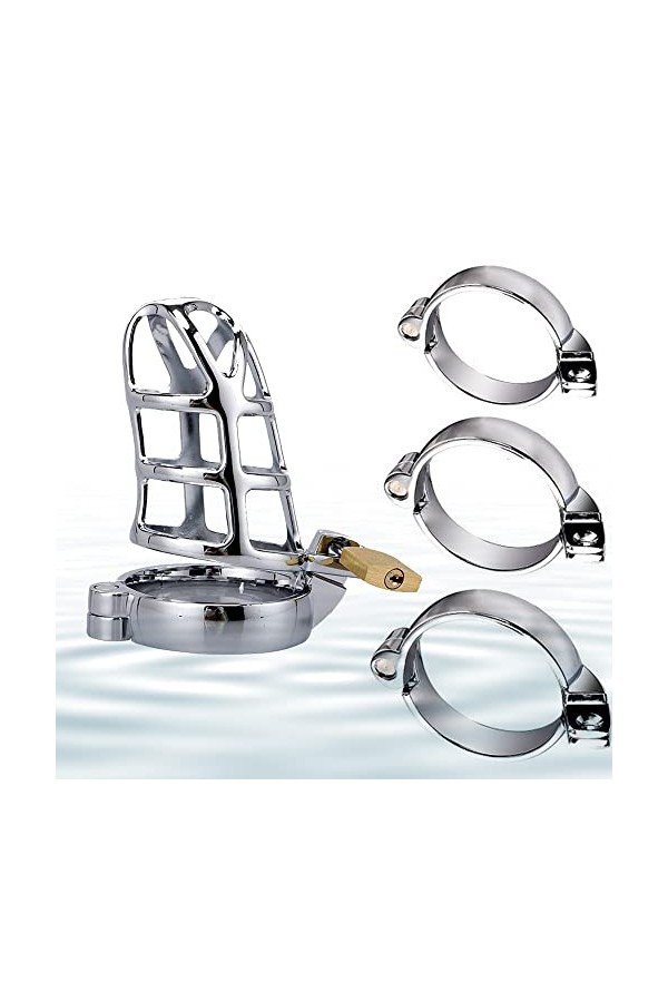 Cage Lọçk Contrôle Physique Homme Ḉhạštịty✿Rḗštråînt 3Pcs Anneaux : 40, 45, 50 mm 