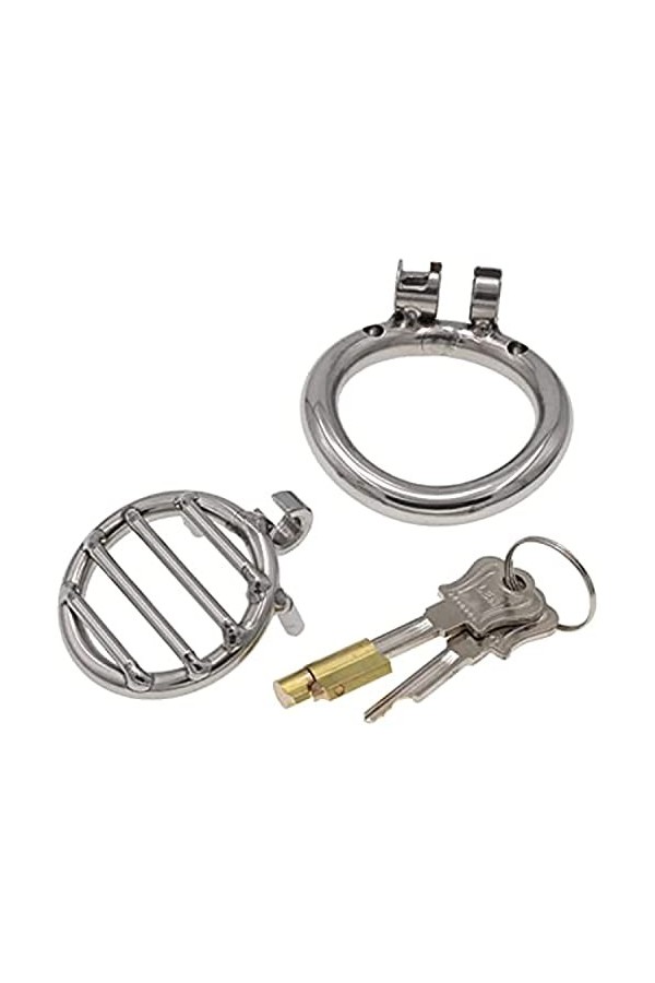 Outil de cage en métal argenté avec serrure implicite, conception en maille, Court, anneaux en 3 tailles disponibles,45mm