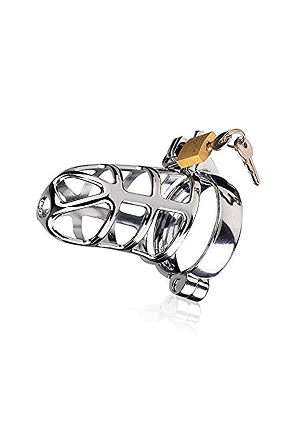 Ceinture de protection hypoallergénique Argent Dispositif métallique cage Verrouillage Protecteur Homme Anneau pour homme.