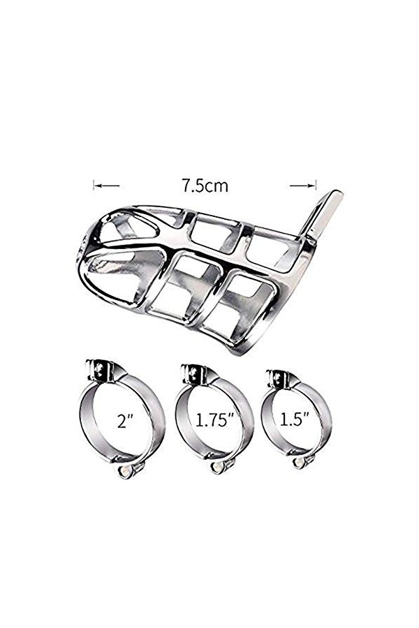 Ceinture de protection hypoallergénique Argent Dispositif métallique cage Verrouillage Protecteur Homme Anneau pour homme.