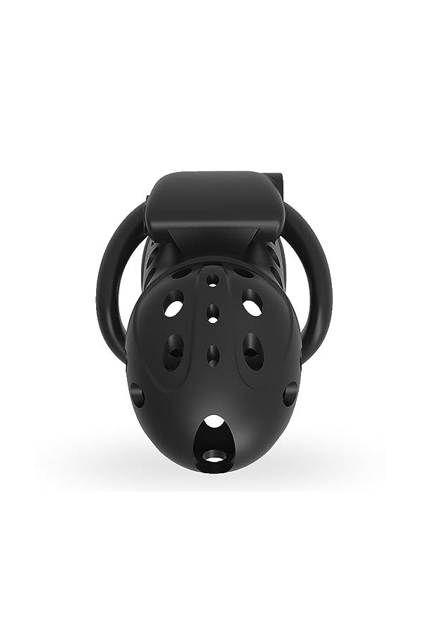 Grande cage de massage ventilée en silicone avec quatre anneaux de taille avec clés et serrures,Clear,S