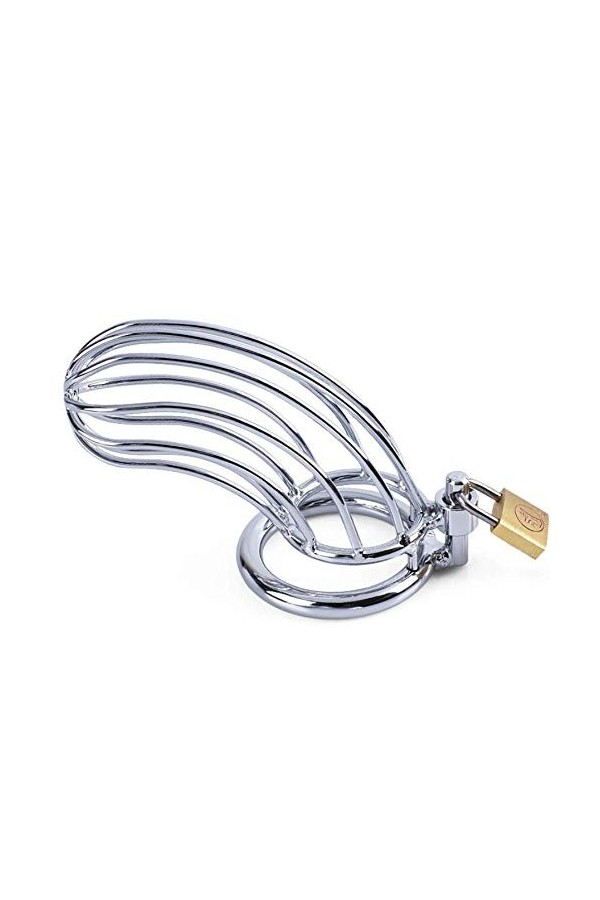 SEX-GONGZHU Étui de Protection pour Hommes - Cage de Verrouillage Respirante en Acier Inoxydable à Verrouillage Fixe 40 mm 