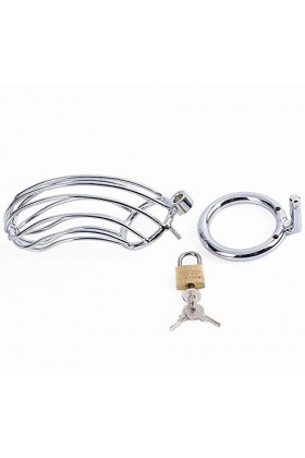 OMOONS Étui de Protection Pour Hommes - Cage de Verrouillage Respirante En Acier Inoxydable À Verrouillage Fixe 40 Mm 