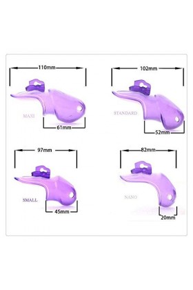 serrure de cage pour dispositif masculin en résine rose avec 4 types de tailles Ceinture à anneau mâle Produits nano，rose 