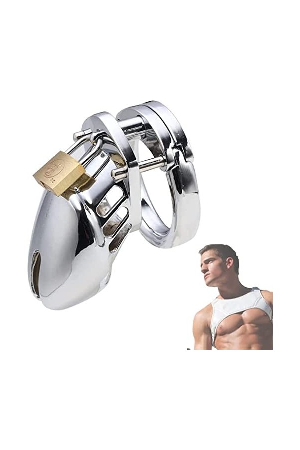 HUNTVE Cage de Verrouillage avec Cage de Confort Outil réglable Hommes Protection en Acier Inoxydable 45mm 