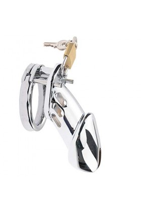 MelBiz Cḣȧṡṯiṯy Cọck Cage pour Homme en Acier Inoxydable avec clé Taille de lanneau:50mm 