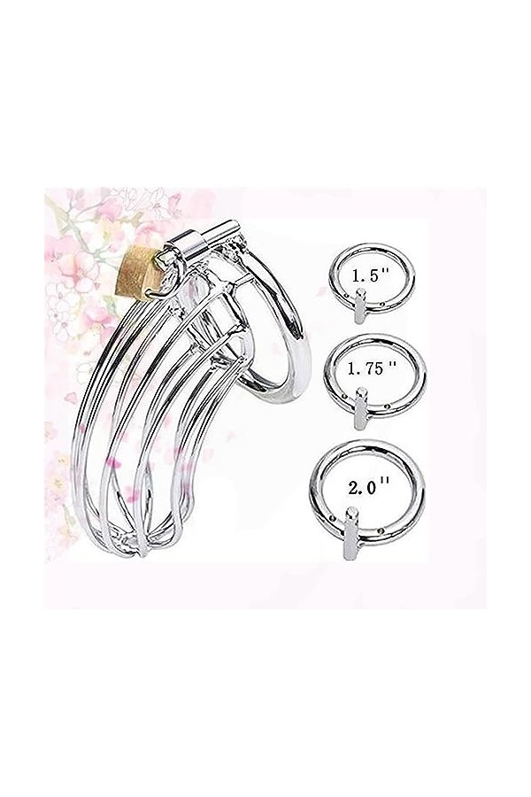 Porte-clés homme en acier inoxydable à 3 anneaux pour protéger la cage de lappareil Happy Device Lock Toys