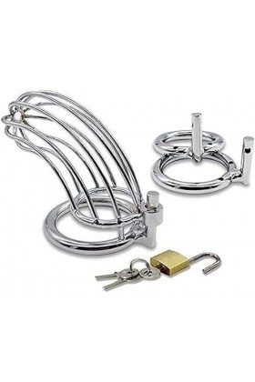 Porte-clés homme en acier inoxydable à 3 anneaux pour protéger la cage de lappareil Happy Device Lock Toys