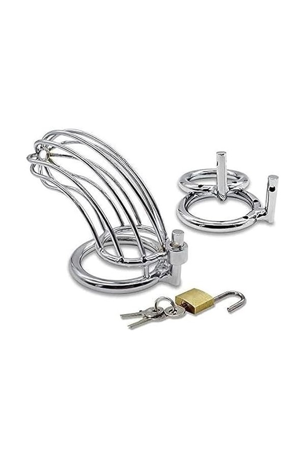 Porte-clés homme en acier inoxydable à 3 anneaux pour protéger la cage de lappareil Happy Device Lock Toys