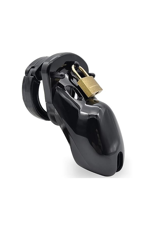 Jouet de massage en plastique extra-long avec clés et serrures, avec anneau de cinq tailles avec anneau anti-détachement,Noir