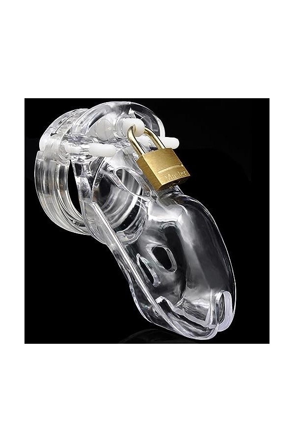 Jouet de massage en plastique extra-long avec clés et serrures, avec anneau de cinq tailles avec anneau anti-détachement,Noir