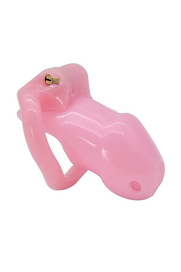 Petite cage respirante en résine avec quatre anneaux de taille,Rose