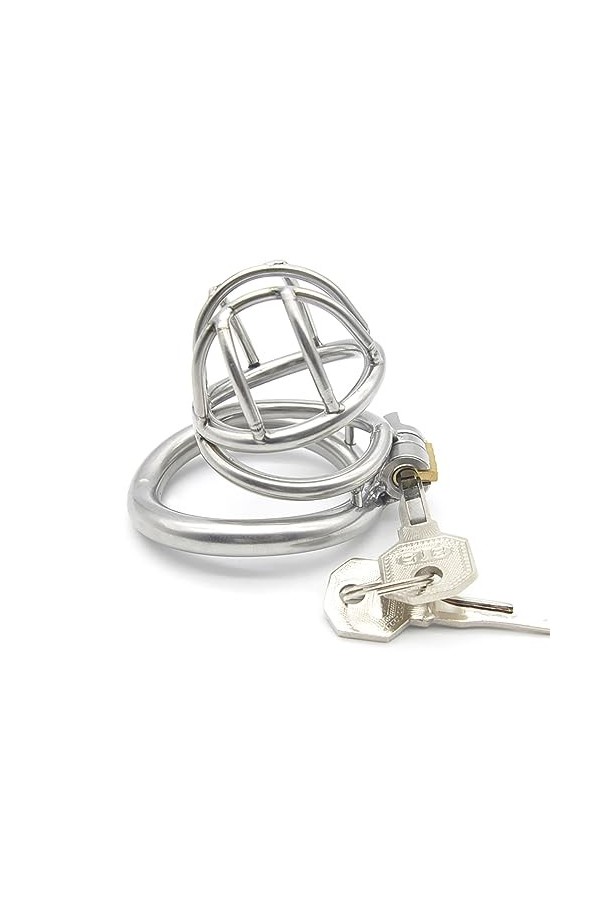 Acier inoxydable en métal trompette respirant cage avec clé et serrure,45mm