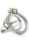 QGINESE Cage respirante en acier inoxydable avec bouchon creux en métal avec clé et serrure,40mm