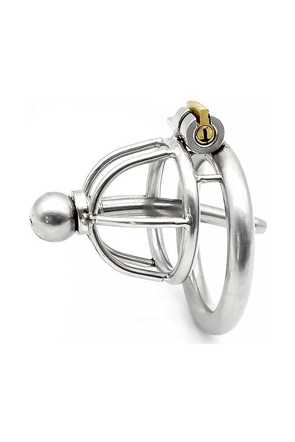 QGINESE Cage respirante en acier inoxydable avec bouchon creux en métal avec clé et serrure,40mm