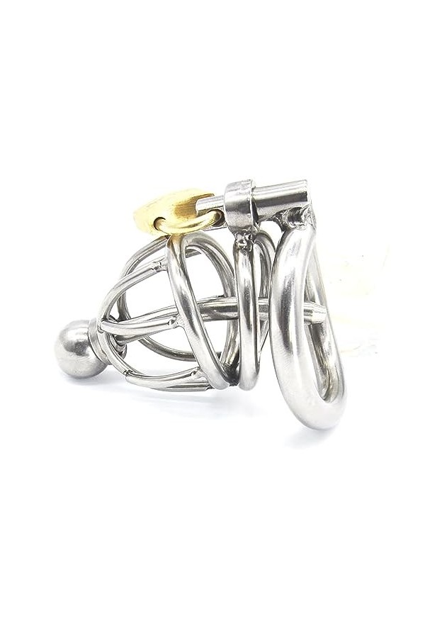 Cage respirante en acier inoxydable avec bouchon creux en métal avec clé et serrure,45mm