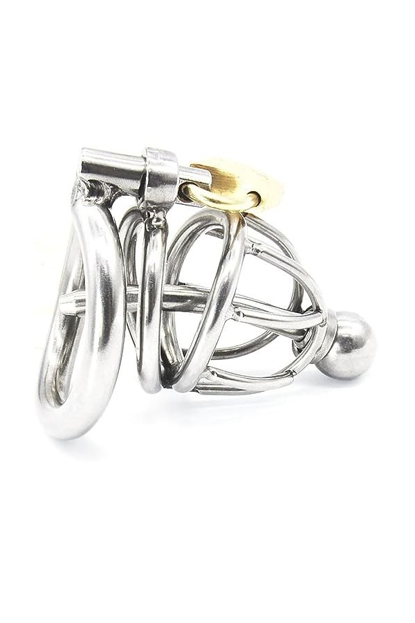 Cage respirante en acier inoxydable avec bouchon creux en métal avec clé et serrure,45mm