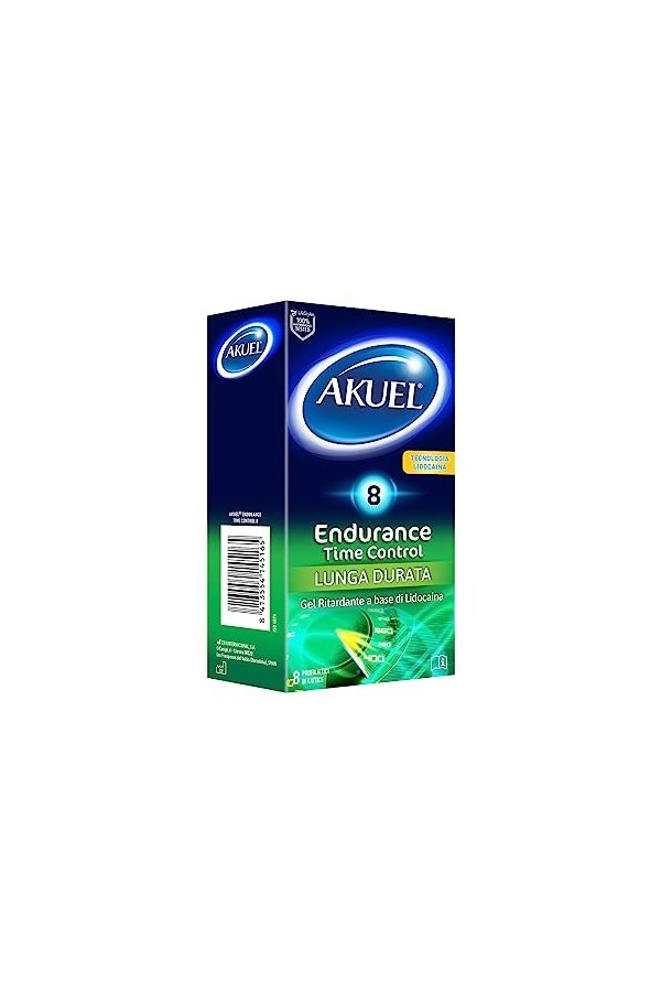 AKUEL Endurance Time control 8 pièces | préservatif retardateur compatible avec notre lubrifiant