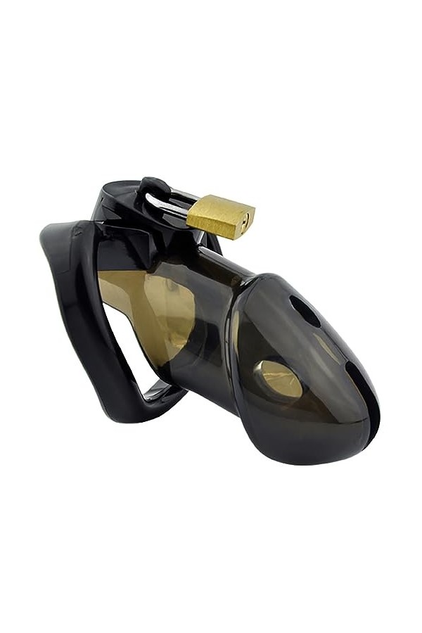 Grande cage respirante en plastique rouge et noir et transparent avec trois anneaux de taille,Clear