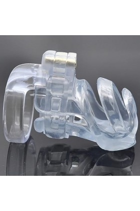 Nylon résine professionnel ventilé jouet de massage avec clé et serrure avec quatre anneaux de taille,Clear