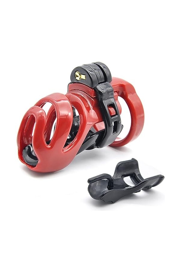 Nylon résine professionnel ventilé jouet de massage avec clé et serrure avec quatre anneaux de taille,Clear