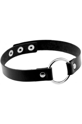 Mode Vintage Punk En Cuir Ras Du Cou Gothique Réglable Fer Cercle Collier Ras Du Cou Collier Bijoux pour Filles En Cuir Noir 