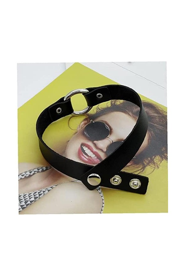 Mode Vintage Punk En Cuir Ras Du Cou Gothique Réglable Fer Cercle Collier Ras Du Cou Collier Bijoux pour Filles En Cuir Noir 