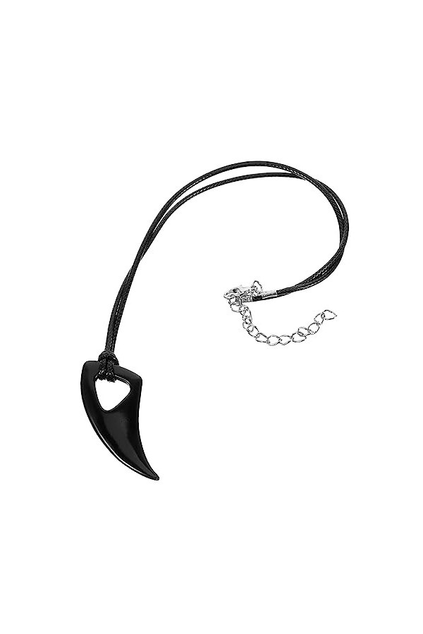 TOPPERFUN Noir Collier Pour Hommes Ras Du Cou Pour Hommes Cou Cornes Mâle Collier Punk En Acier Inoxydable Collier Européen E