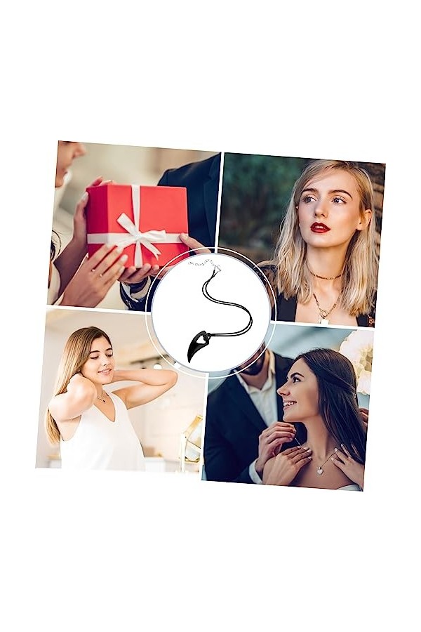 TOPPERFUN Noir Collier Pour Hommes Ras Du Cou Pour Hommes Cou Cornes Mâle Collier Punk En Acier Inoxydable Collier Européen E