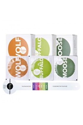 Loovara - Pack de 9 Préservatifs XXL - Tailles Assorties 11,6 – 15,1 cm de Circonférence - Preservatif Homme Fin en Caoutchou